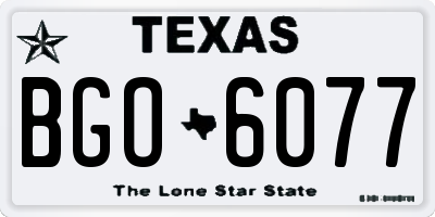 TX license plate BGO6077
