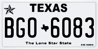 TX license plate BGO6083
