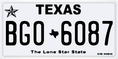TX license plate BGO6087