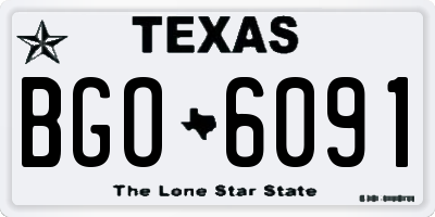 TX license plate BGO6091