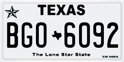 TX license plate BGO6092