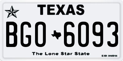 TX license plate BGO6093