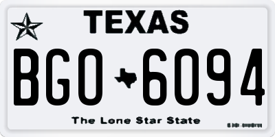 TX license plate BGO6094