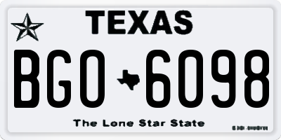 TX license plate BGO6098