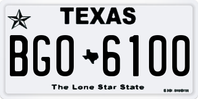 TX license plate BGO6100