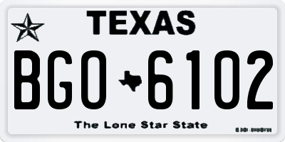TX license plate BGO6102