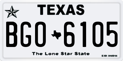 TX license plate BGO6105