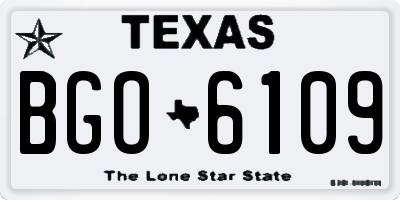 TX license plate BGO6109