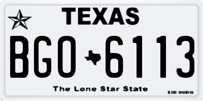 TX license plate BGO6113