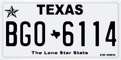 TX license plate BGO6114
