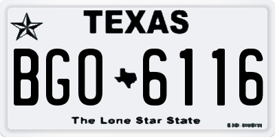 TX license plate BGO6116