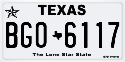 TX license plate BGO6117