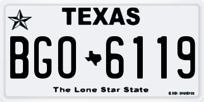 TX license plate BGO6119