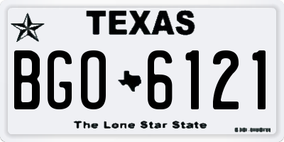 TX license plate BGO6121