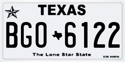 TX license plate BGO6122