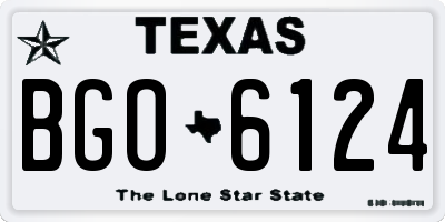 TX license plate BGO6124