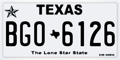 TX license plate BGO6126