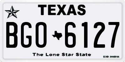 TX license plate BGO6127