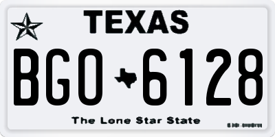 TX license plate BGO6128