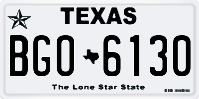 TX license plate BGO6130