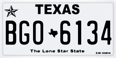 TX license plate BGO6134