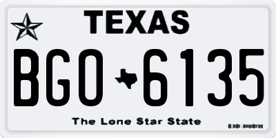TX license plate BGO6135
