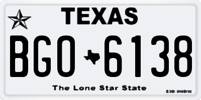 TX license plate BGO6138