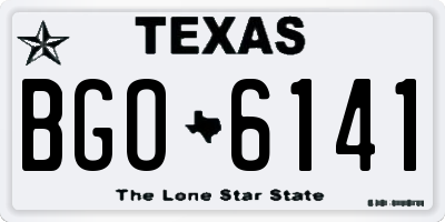 TX license plate BGO6141