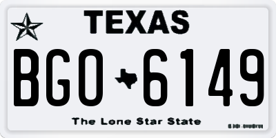 TX license plate BGO6149