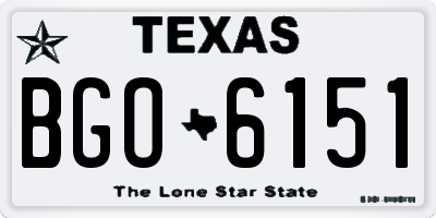 TX license plate BGO6151