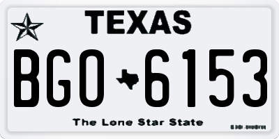 TX license plate BGO6153