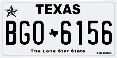 TX license plate BGO6156
