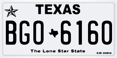 TX license plate BGO6160