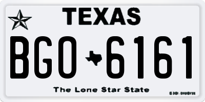 TX license plate BGO6161
