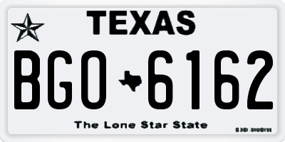 TX license plate BGO6162