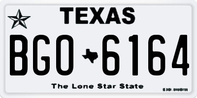 TX license plate BGO6164