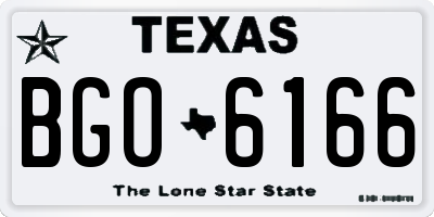 TX license plate BGO6166