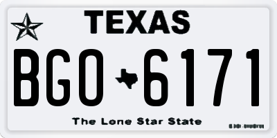 TX license plate BGO6171