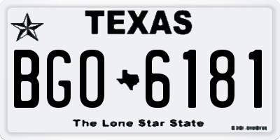 TX license plate BGO6181