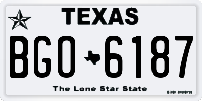 TX license plate BGO6187