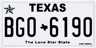 TX license plate BGO6190