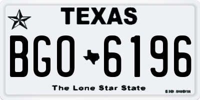 TX license plate BGO6196