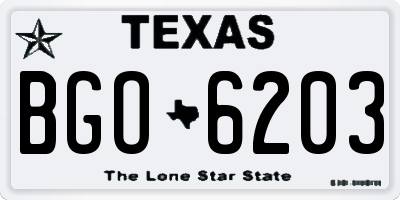 TX license plate BGO6203