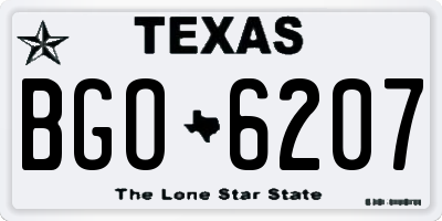 TX license plate BGO6207