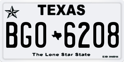 TX license plate BGO6208