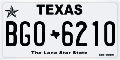 TX license plate BGO6210