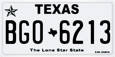TX license plate BGO6213