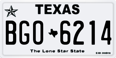 TX license plate BGO6214