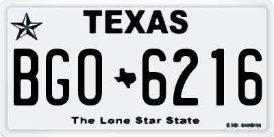 TX license plate BGO6216