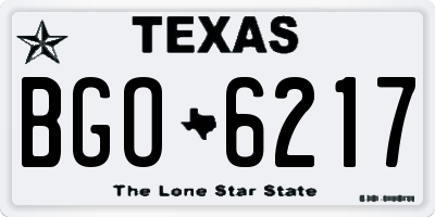 TX license plate BGO6217